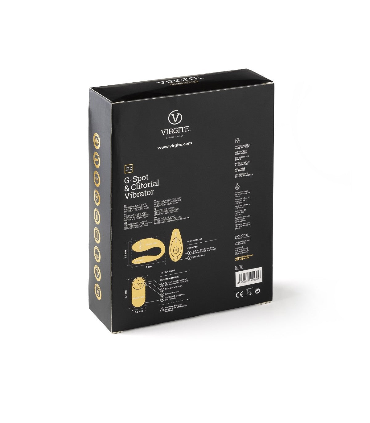 G-SPOT AND CLITORAL VIBRATOR E12 BLACK EDITION