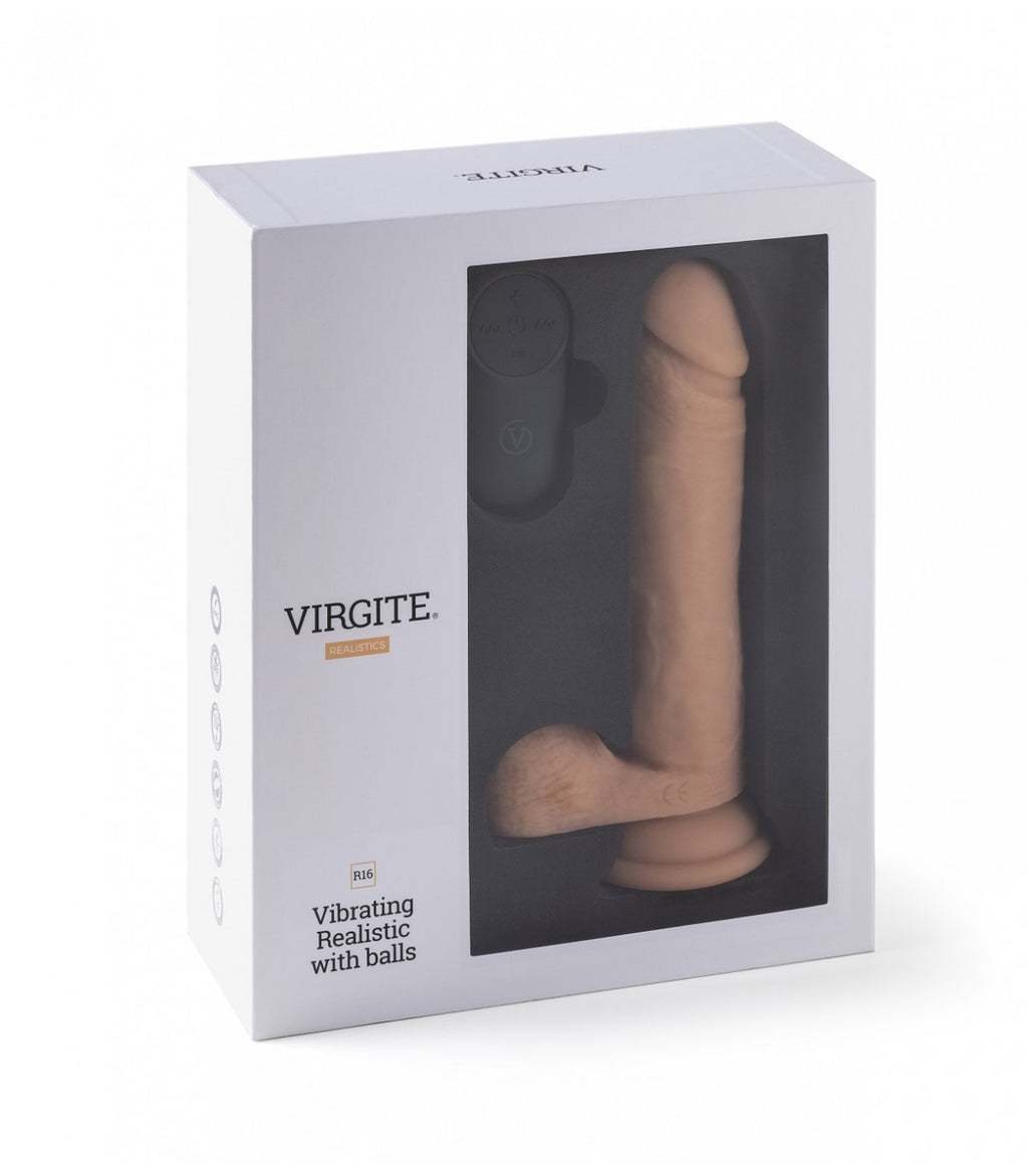 Vibratore realistico R16" color carne 16 cm con telecomando