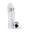 REALISTIC PENIS SHEATH S11 TRANSPARENT 15.5 CM WITH VIBRATION