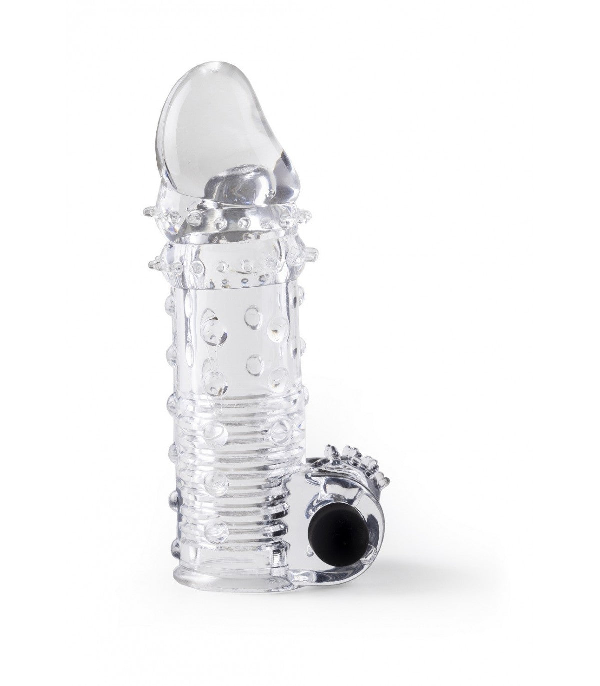 REALISTIC PENIS SHEATH S11 TRANSPARENT 15.5 CM WITH VIBRATION