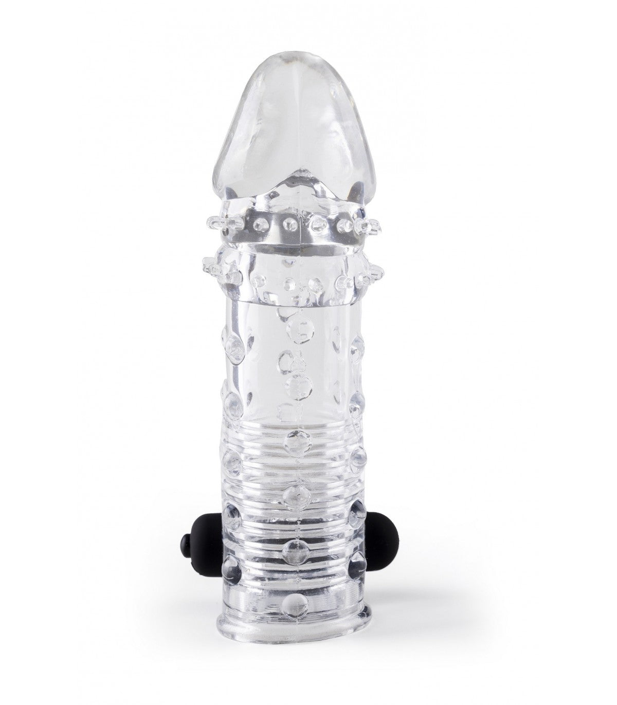 REALISTIC PENIS SHEATH S11 TRANSPARENT 15.5 CM WITH VIBRATION