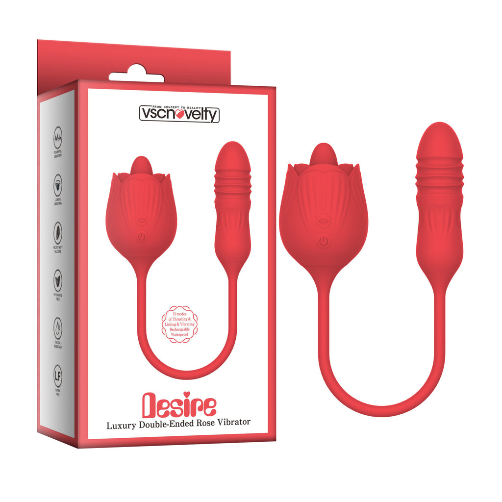 VSC Novità - Vibratore a Spinta/Licking - Desire Luxury Rose