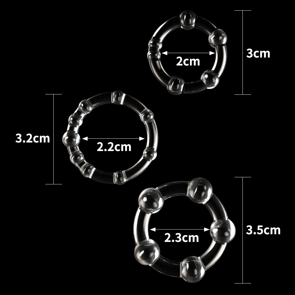 VSC Novelty - Set di Anelli Penieni - Trasparenti