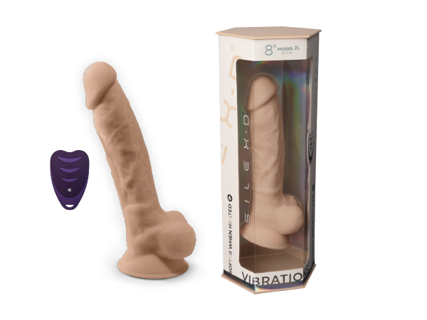 Silexd - Vibratore Premium Silicone Mod.1 8'' + Telecomando - Color Carne