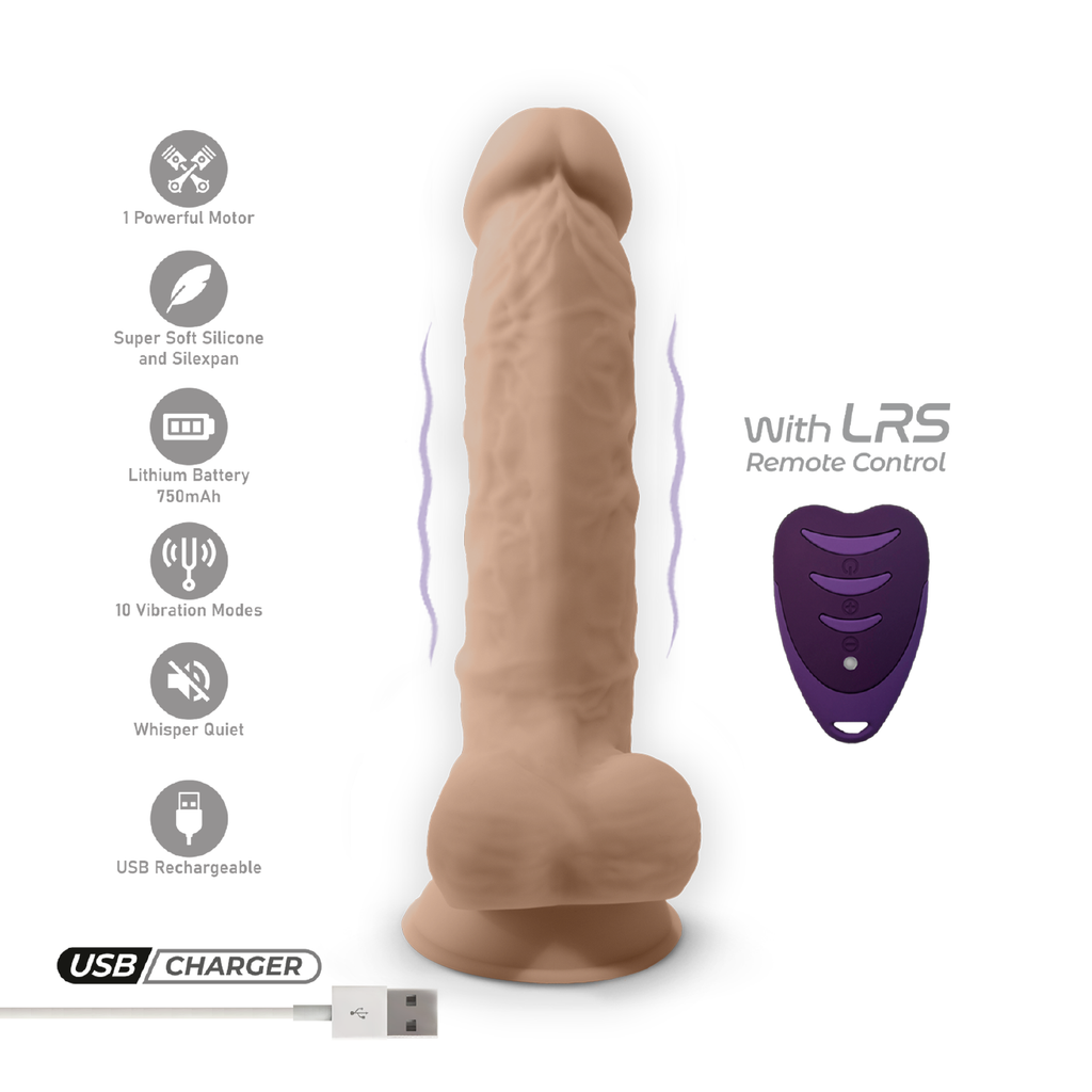 Silexd - Vibratore Premium Silicone Mod.1 8'' + Telecomando - Color Carne