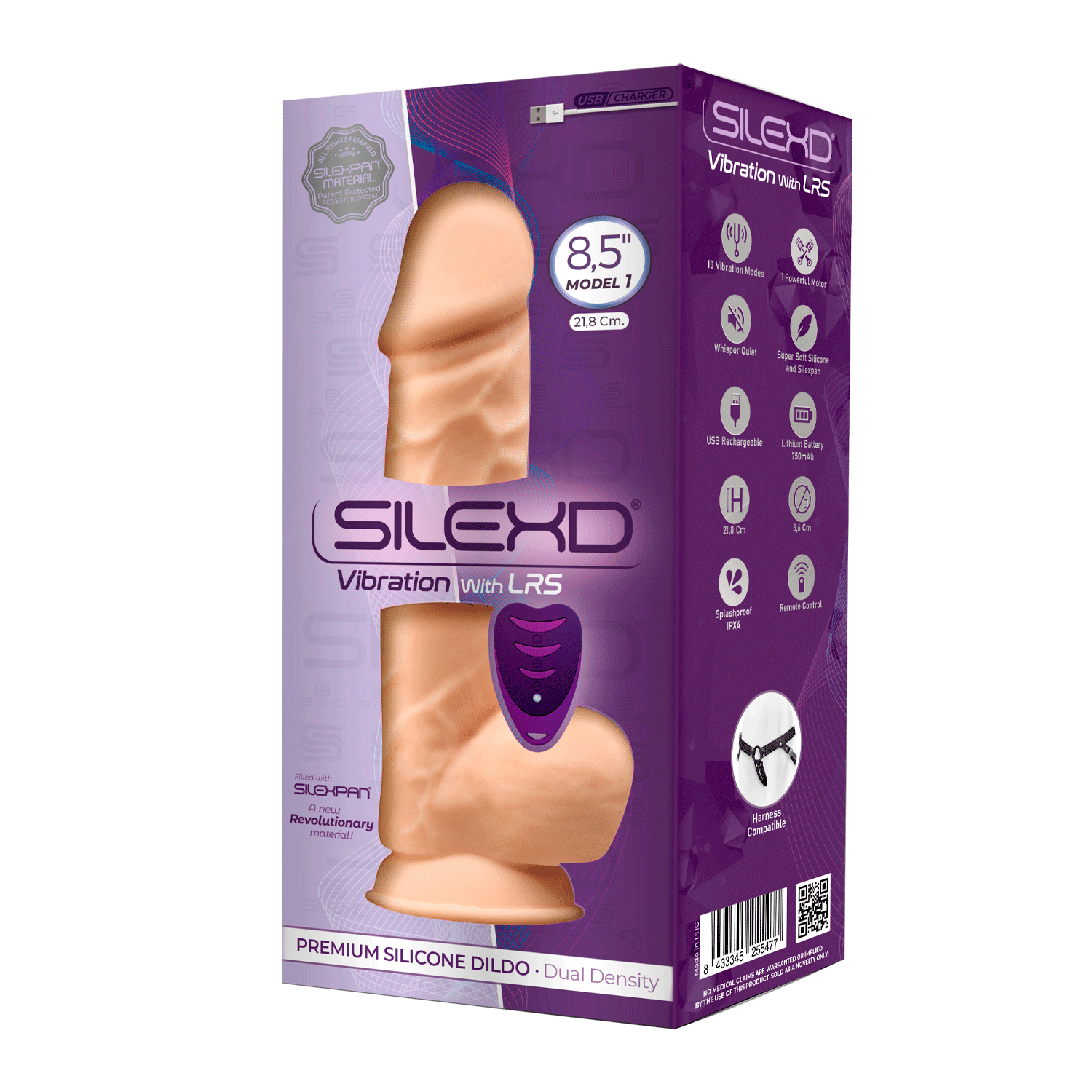 Silexd - Vibratore Premium Silicone Mod.1 8,5'' + Telecomando - Color Carne