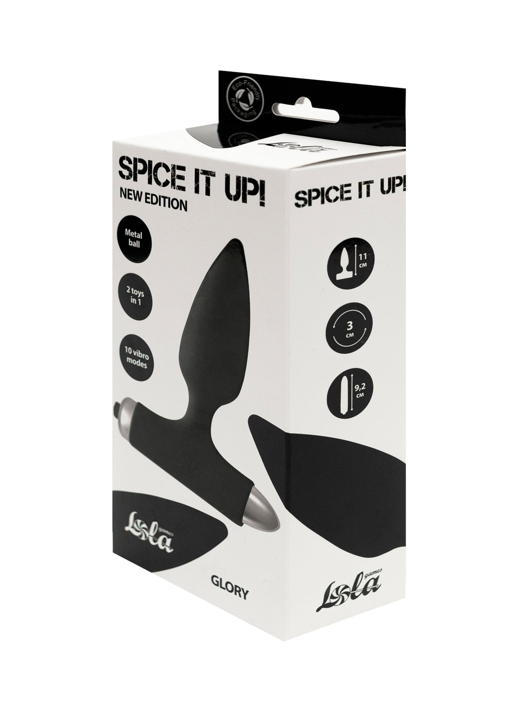 Lola Games - Vibrating Anal Plug with Metal Ball Glory - Black