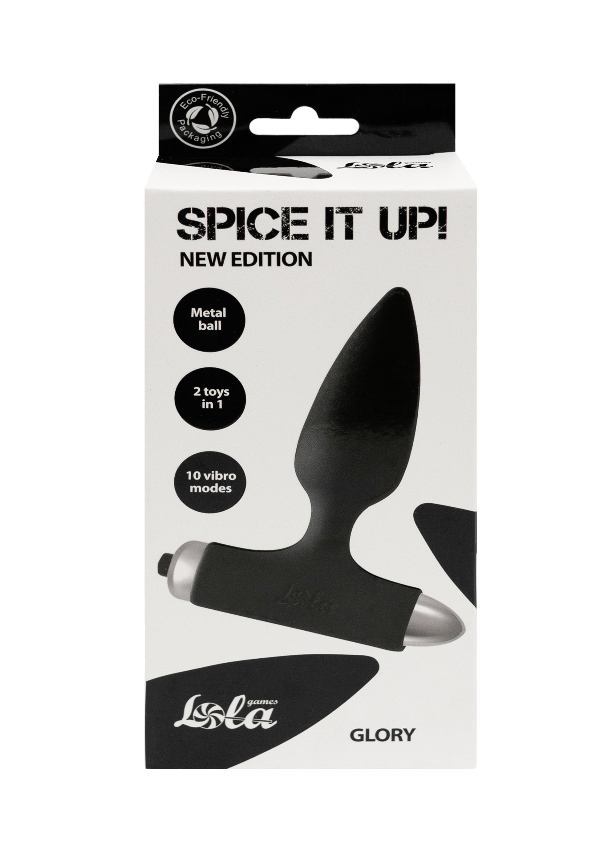 Lola Games - Vibrating Anal Plug with Metal Ball Glory - Black