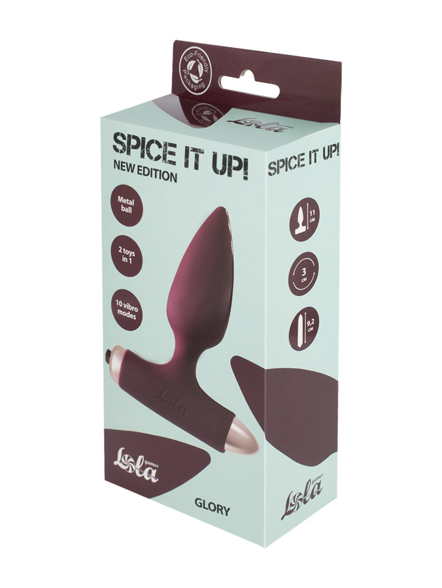 Lola Games - Vibrating Anal Plug with Metal Ball Glory - Red