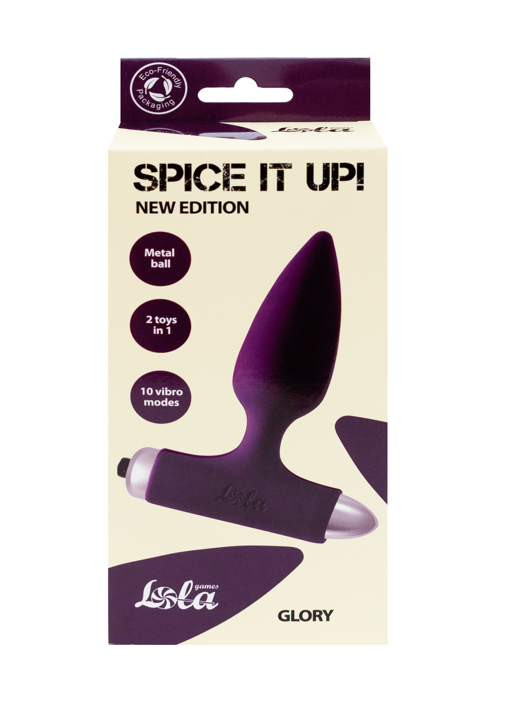 Lola Games - Vibrating Anal Plug with Metal Ball Glory - Purple