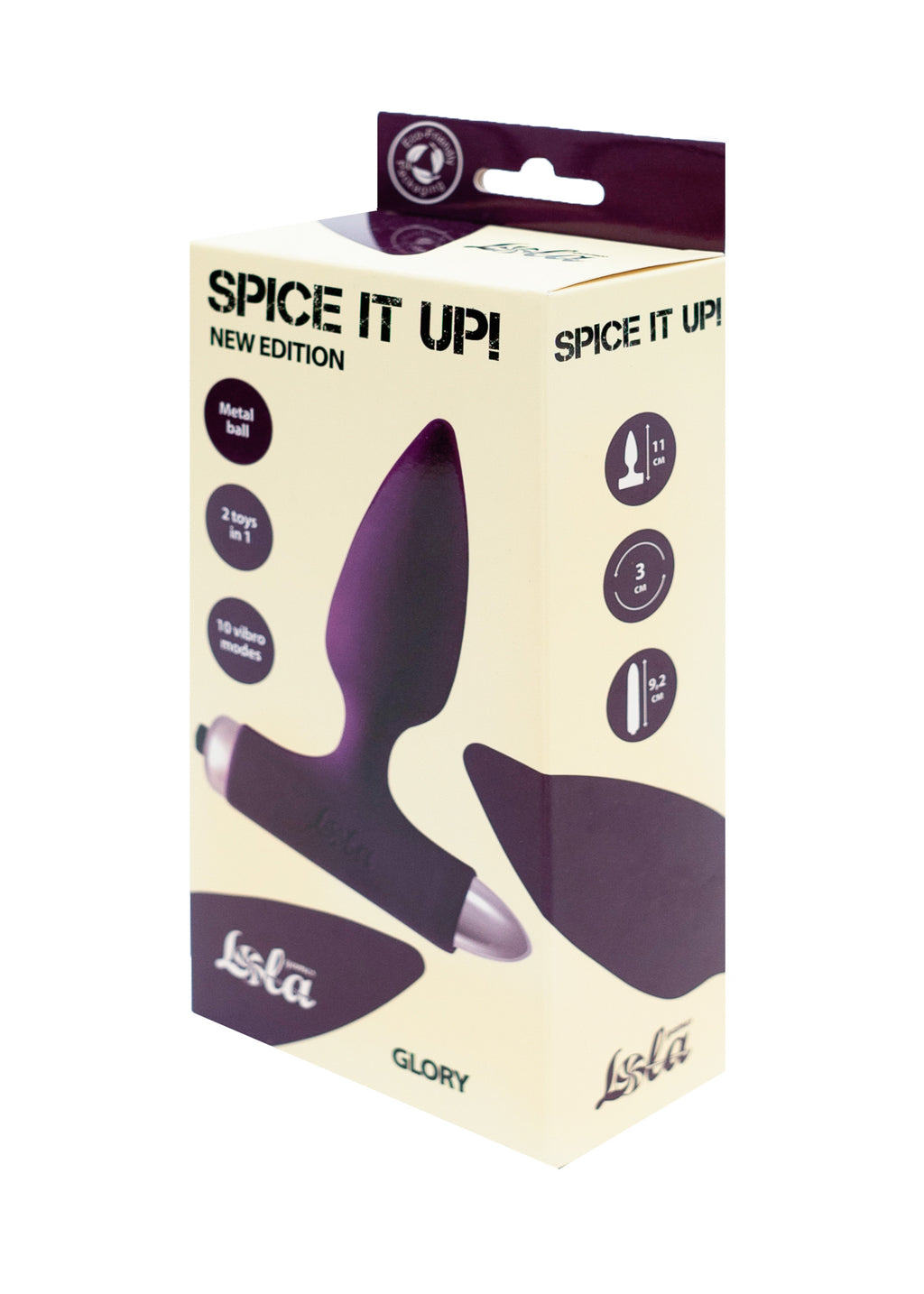 Lola Games - Vibrating Anal Plug with Metal Ball Glory - Purple