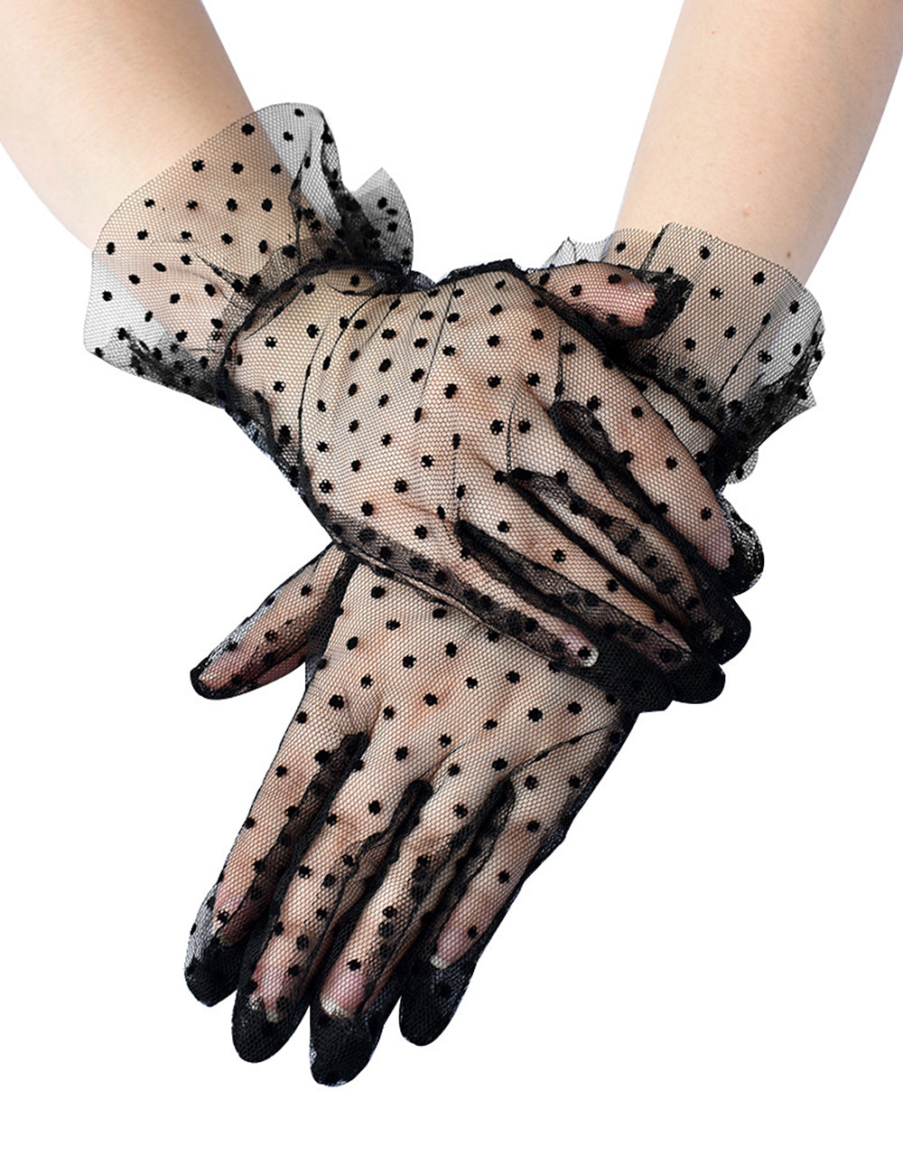 Oh Yeah - Polka Dot Fishnet Gloves