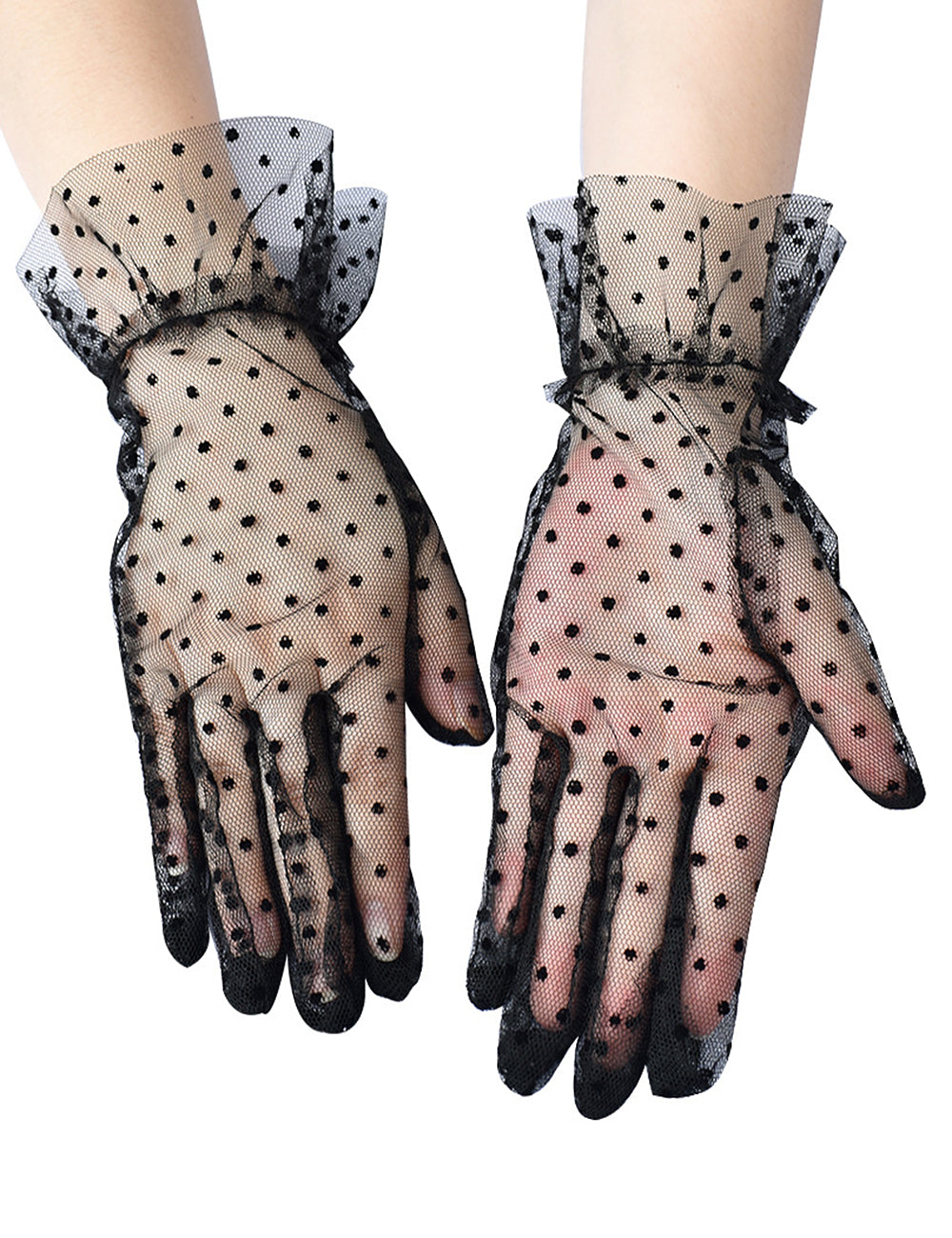 Oh Yeah - Polka Dot Fishnet Gloves