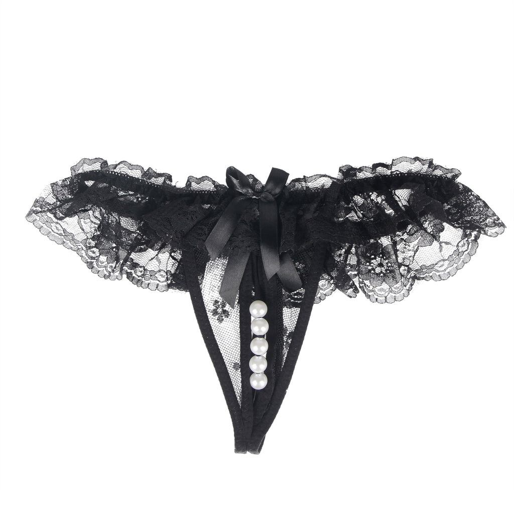 Oh Yeah - Open Lace Thong with Beads