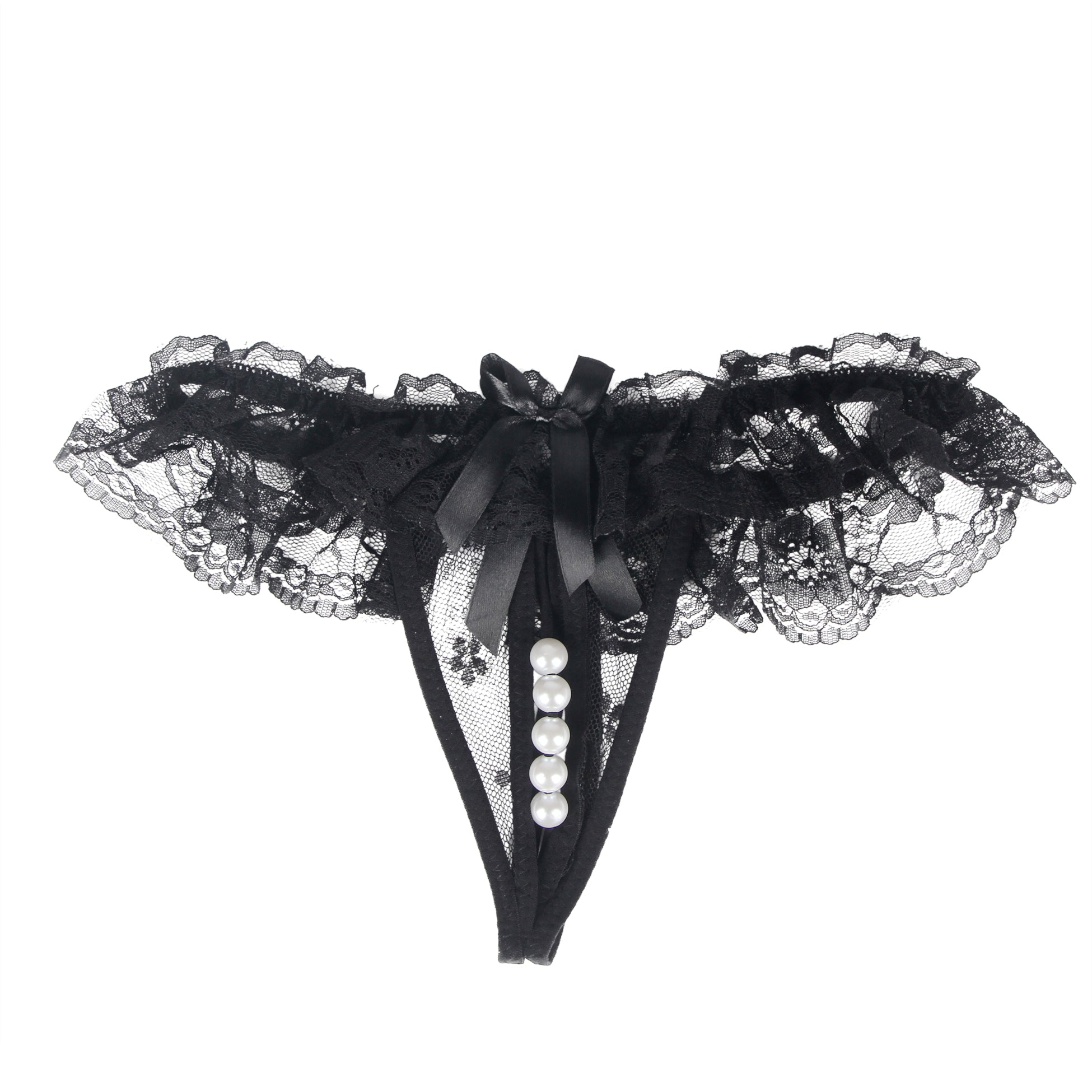 Oh Yeah - Open Lace Thong with Beads