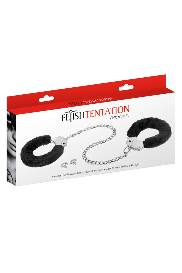 Fetish Tentation - Anklets with Plush - Black