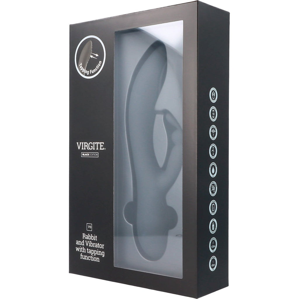 BLACK RECHARGEABLE PULSATING VIBRATOR V9