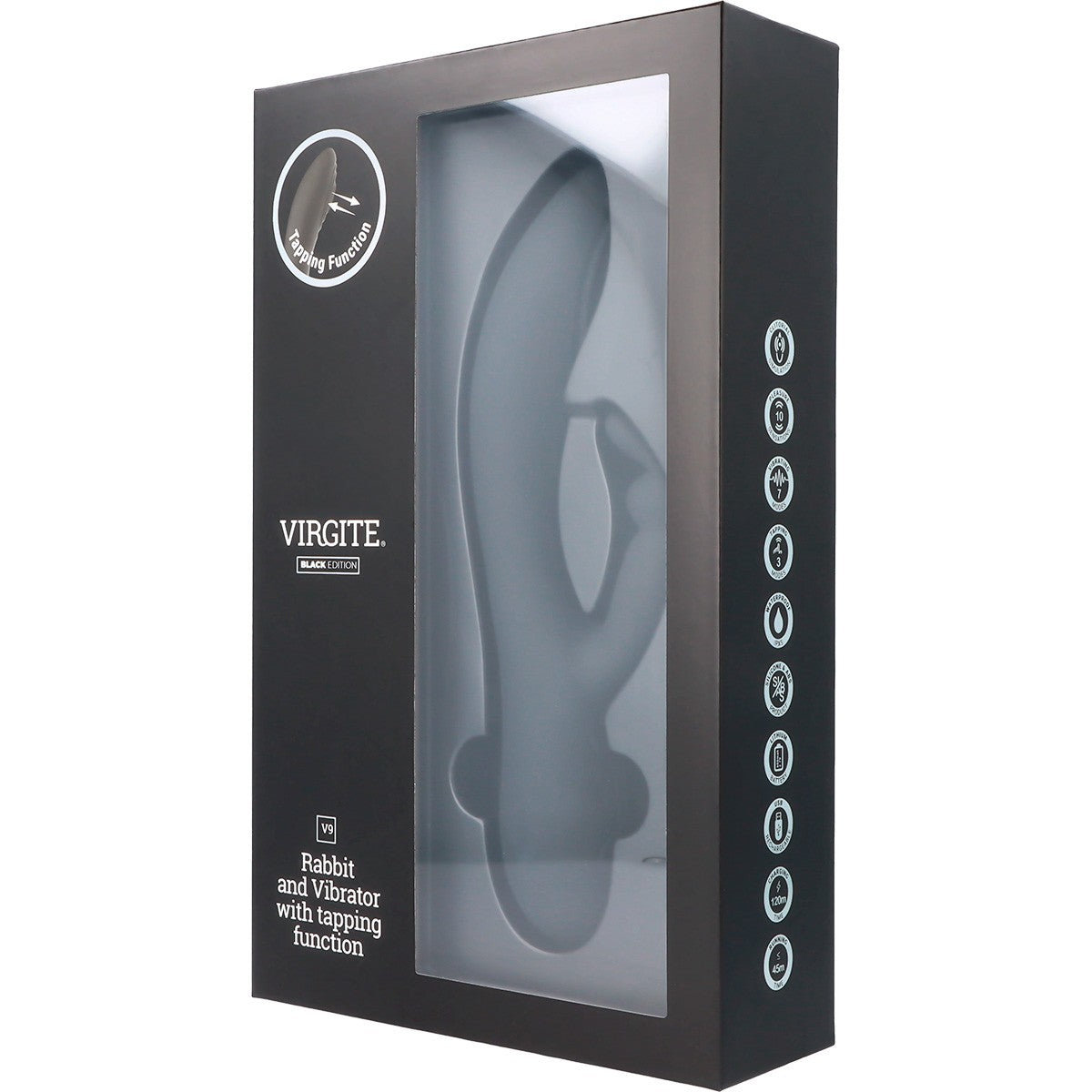 BLACK RECHARGEABLE PULSATING VIBRATOR V9