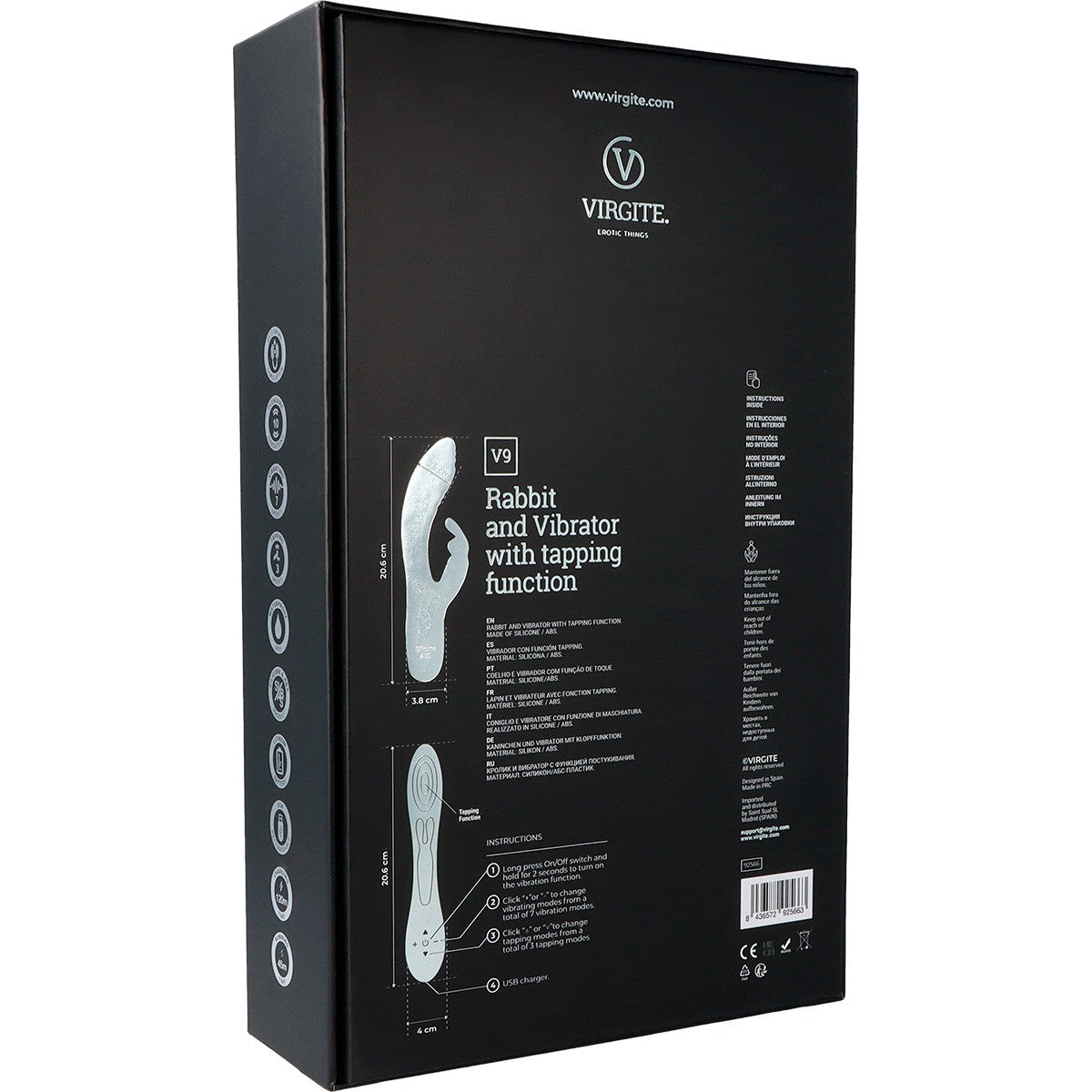 BLUE RECHARGEABLE TAPPING VIBRATOR V9