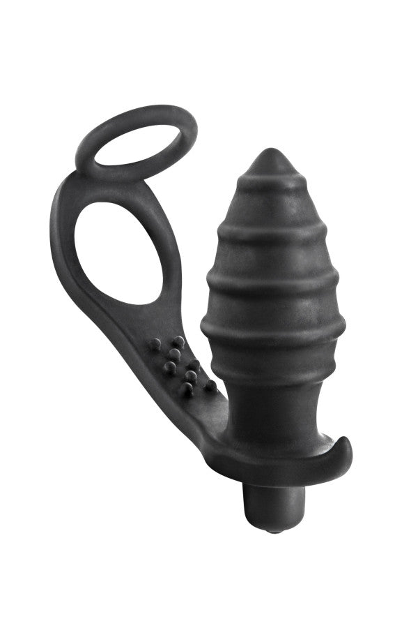 Blue Junker - Plug Anale Vibrante con Doppio Anello Pene