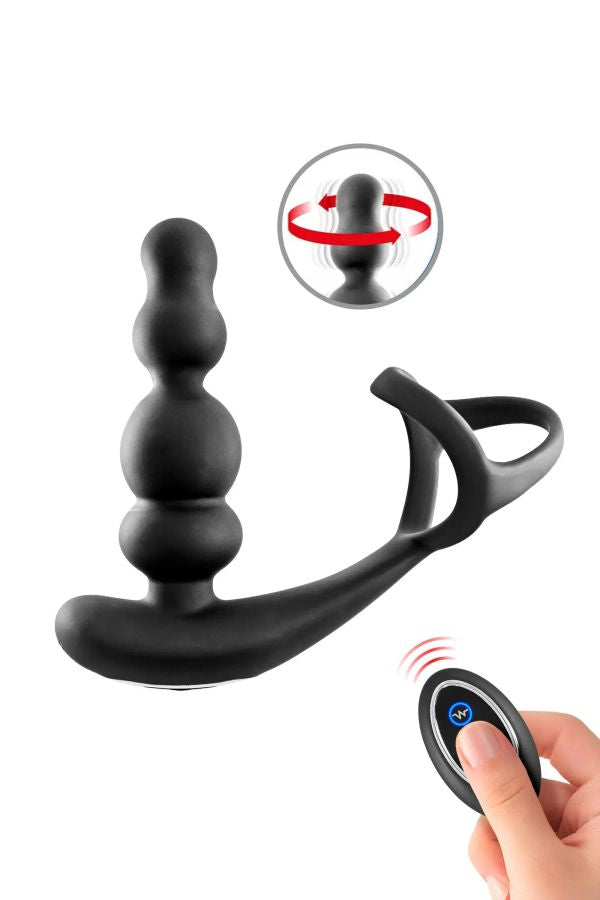 Blue Junker - Rotating Prostate Massager with Double Cockring