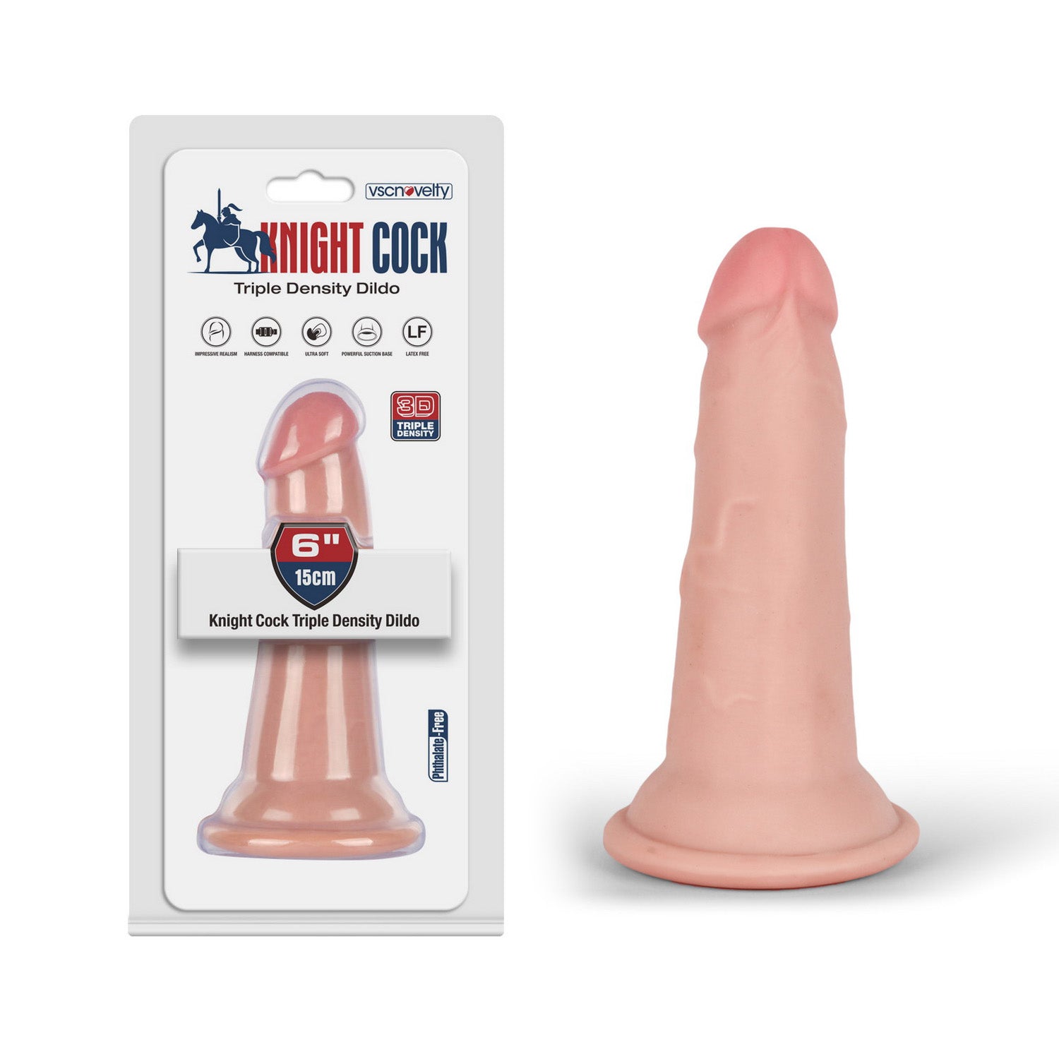 VSC Novelty - Dildo a tripla densità Knight Cock 3D - 15 cm