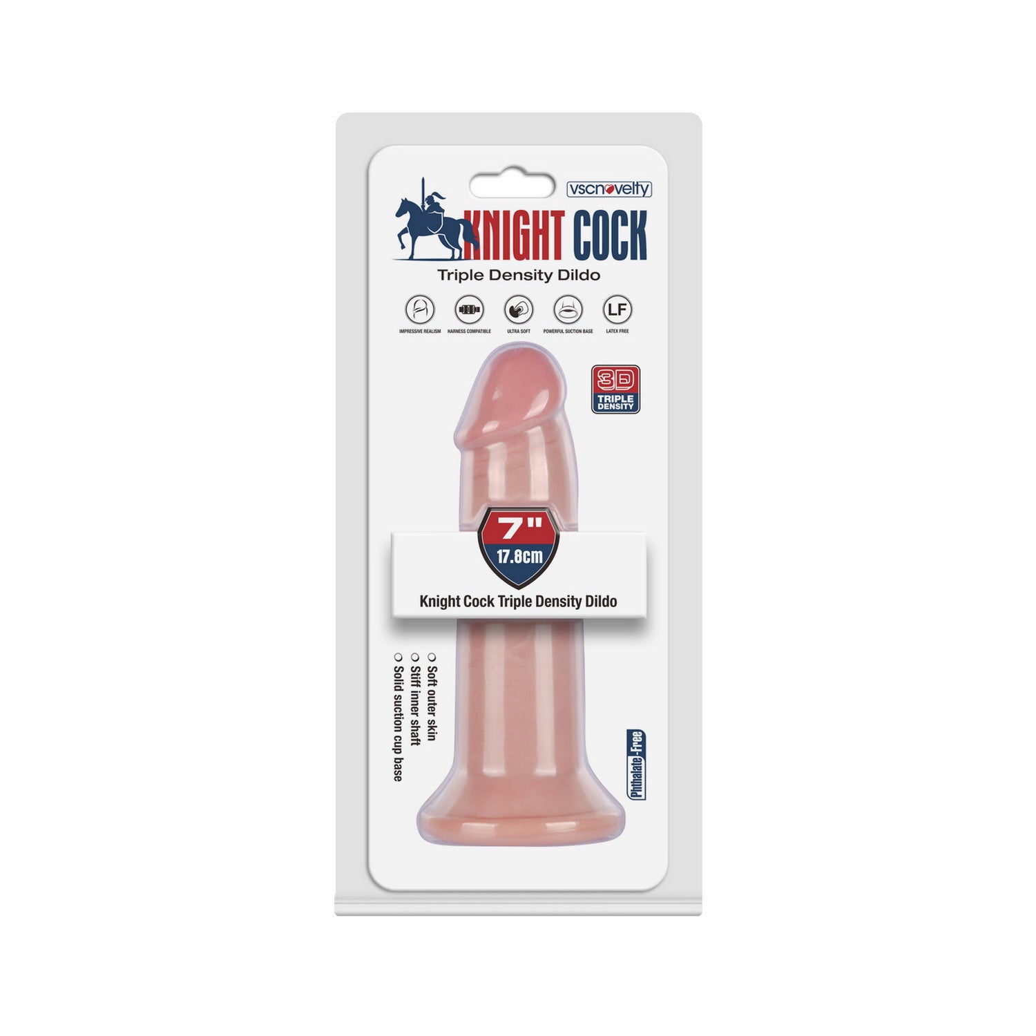VSC Novelty - Dildo a tripla densità Knight Cock 3D - 17,78 cm