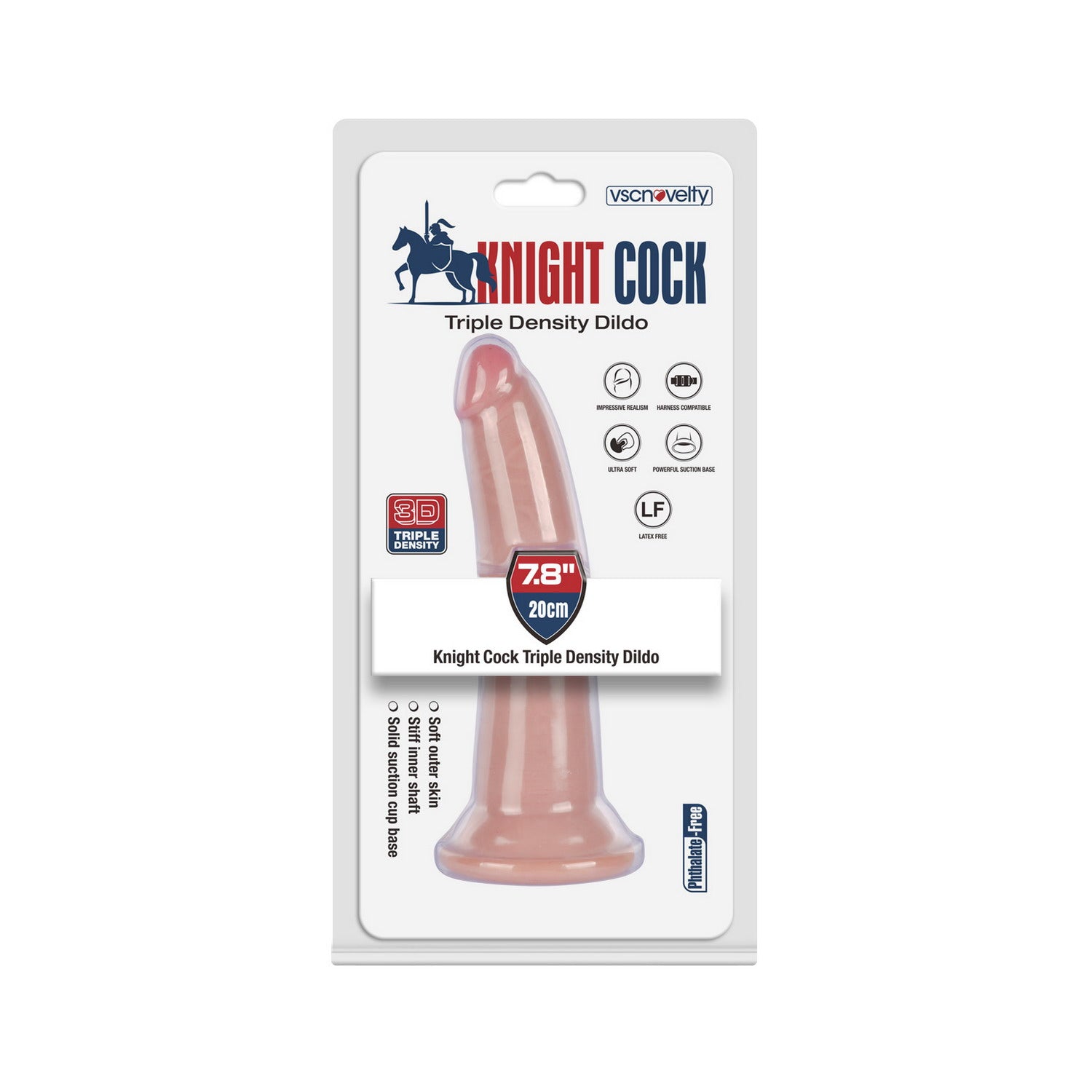 VSC Novelty - Dildo a tripla densità Knight Cock 3D - 19,8 cm