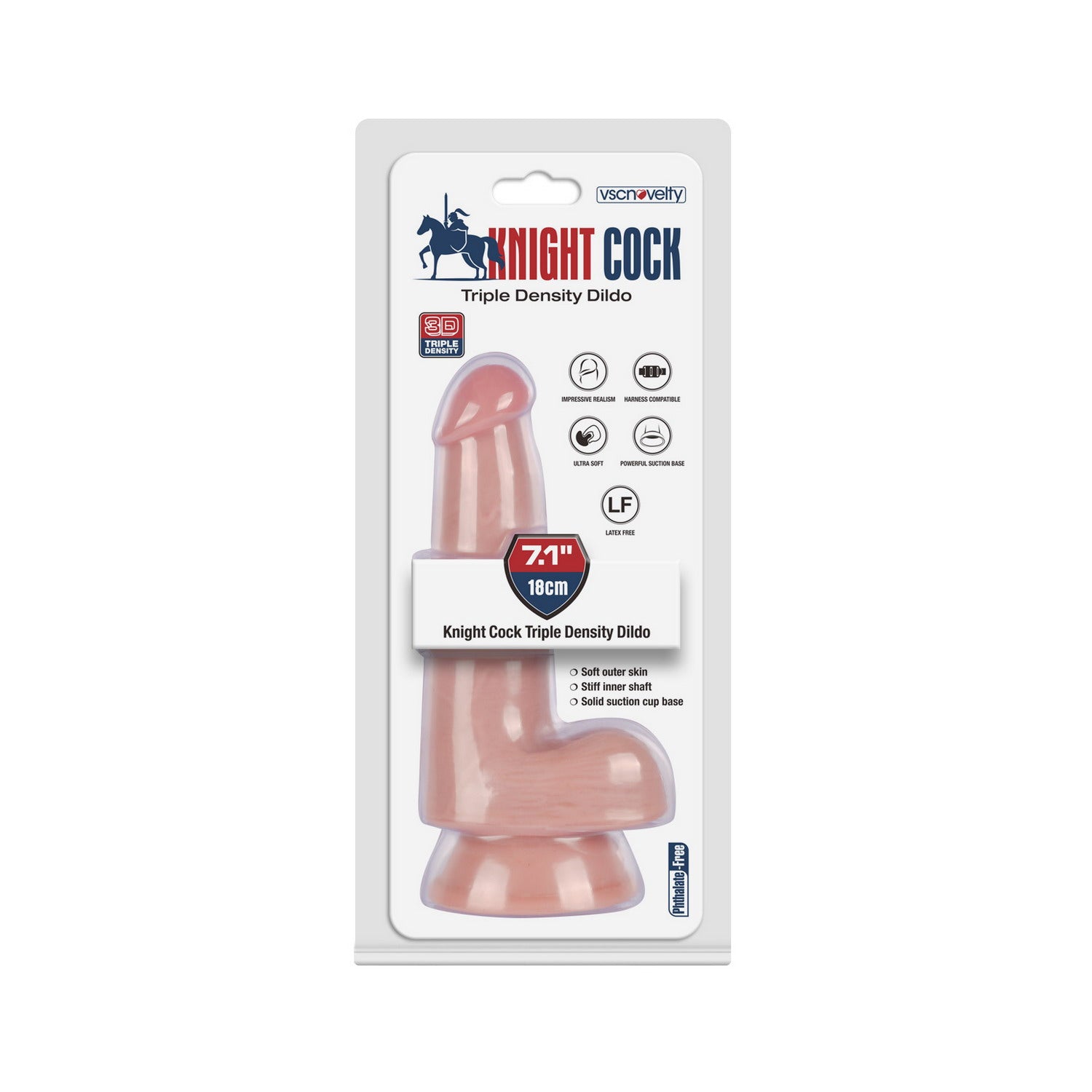 VSC Novelty - Dildo a tripla densità Knight Cock 3D - 18 cm