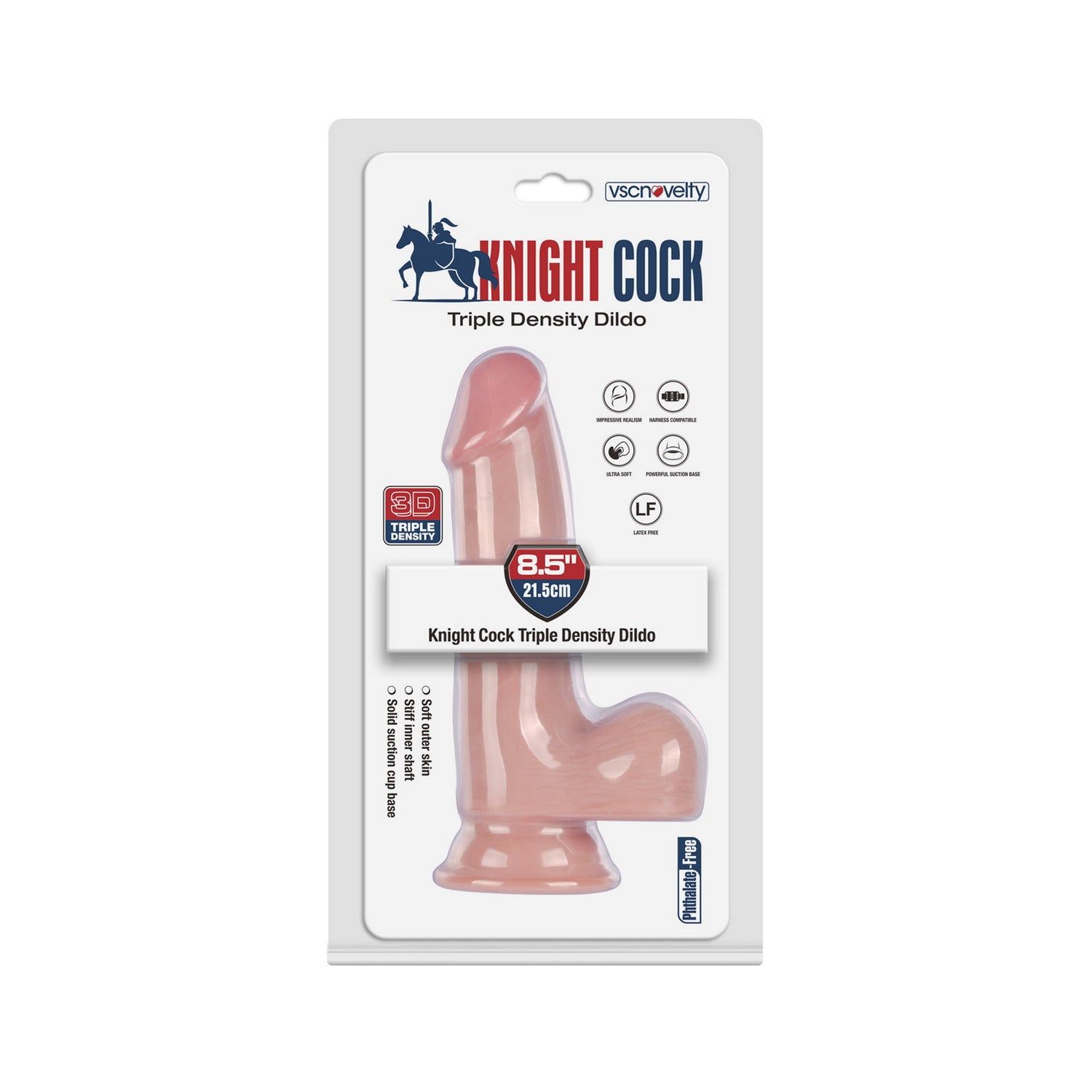 VSC Novelty - Dildo a tripla densità 3D Knight Cock - 21.5 cm