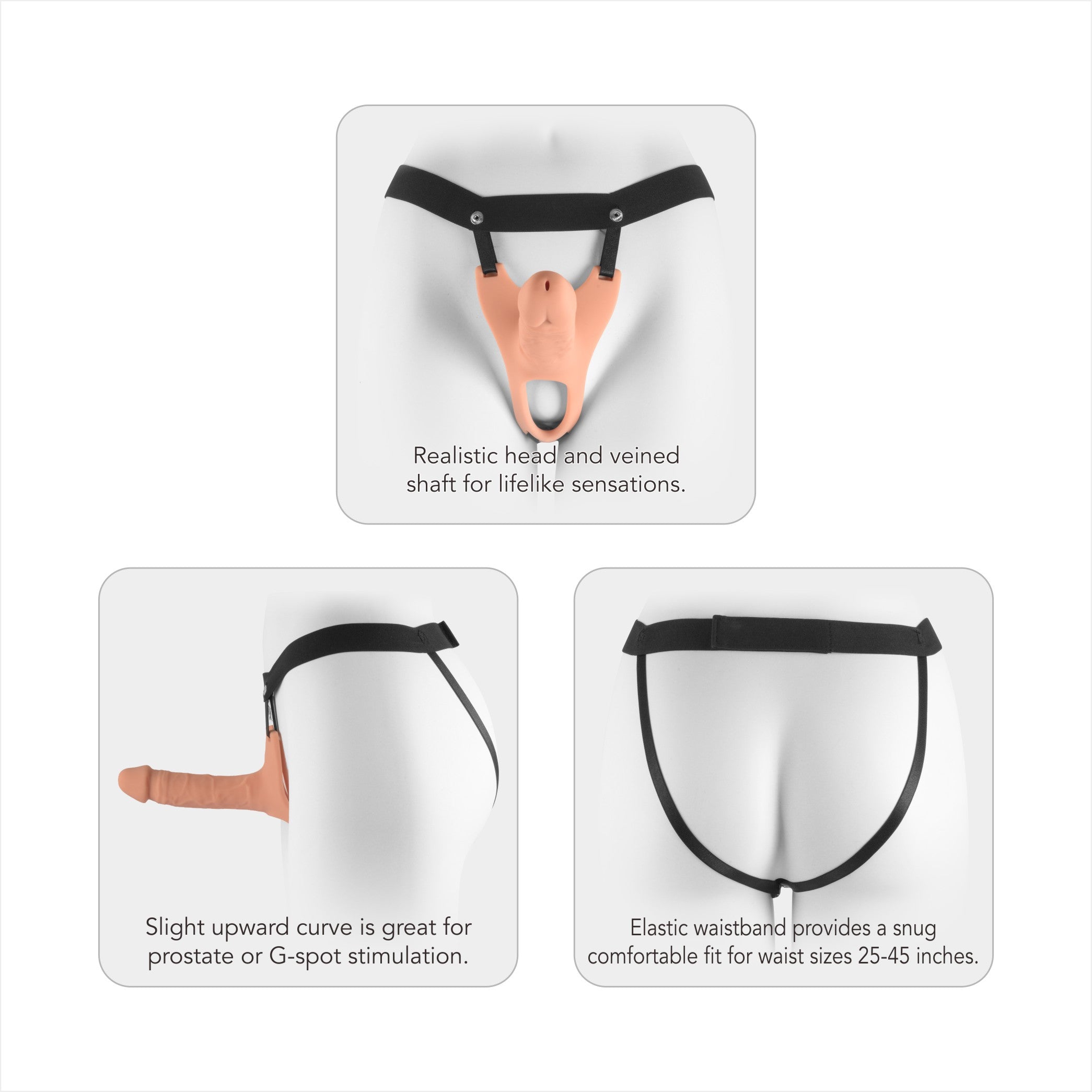 VSC Novelty - Strap-on with Hollow Dildo - 6" - Flesh