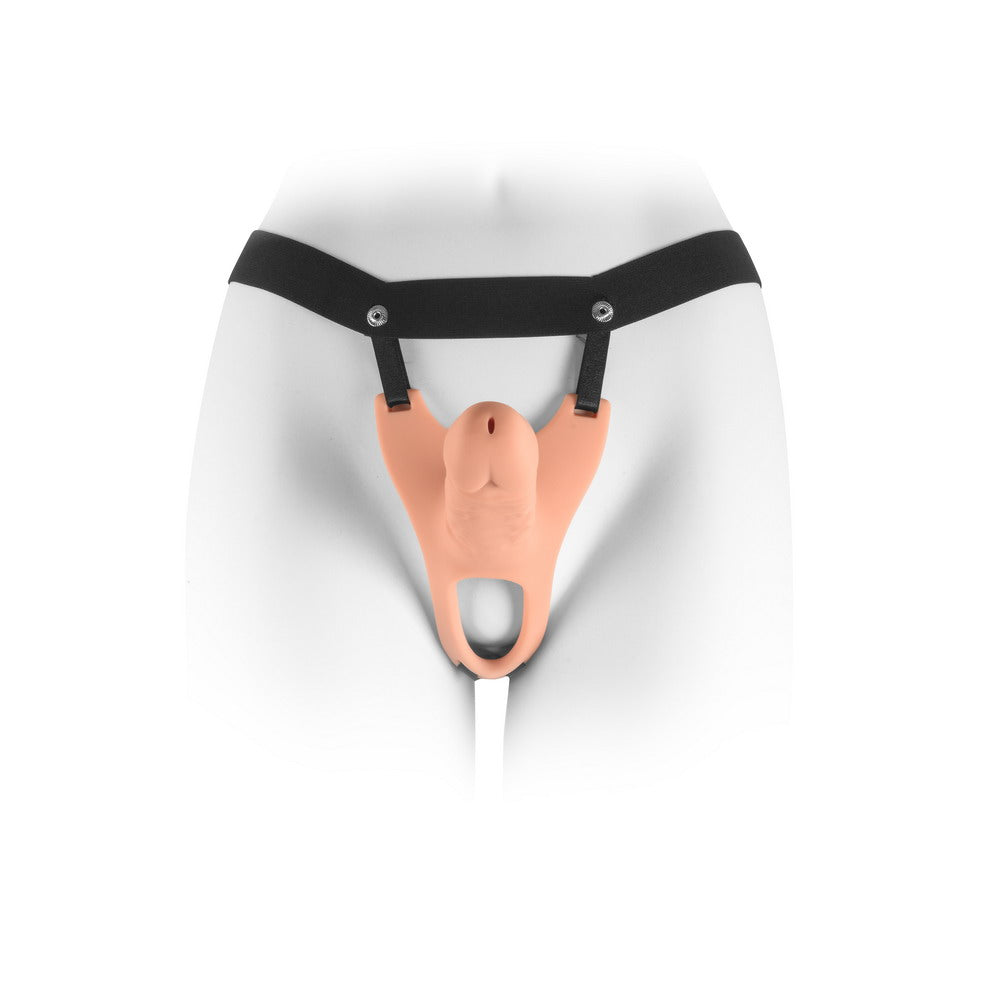 VSC Novelty - Strap-on with Hollow Dildo - 6" - Flesh