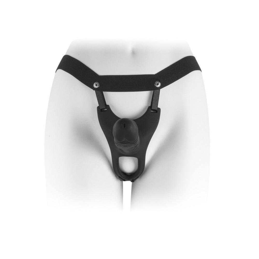VSC Novelty - Strap-on with Hollow Dildo - 6" - Black