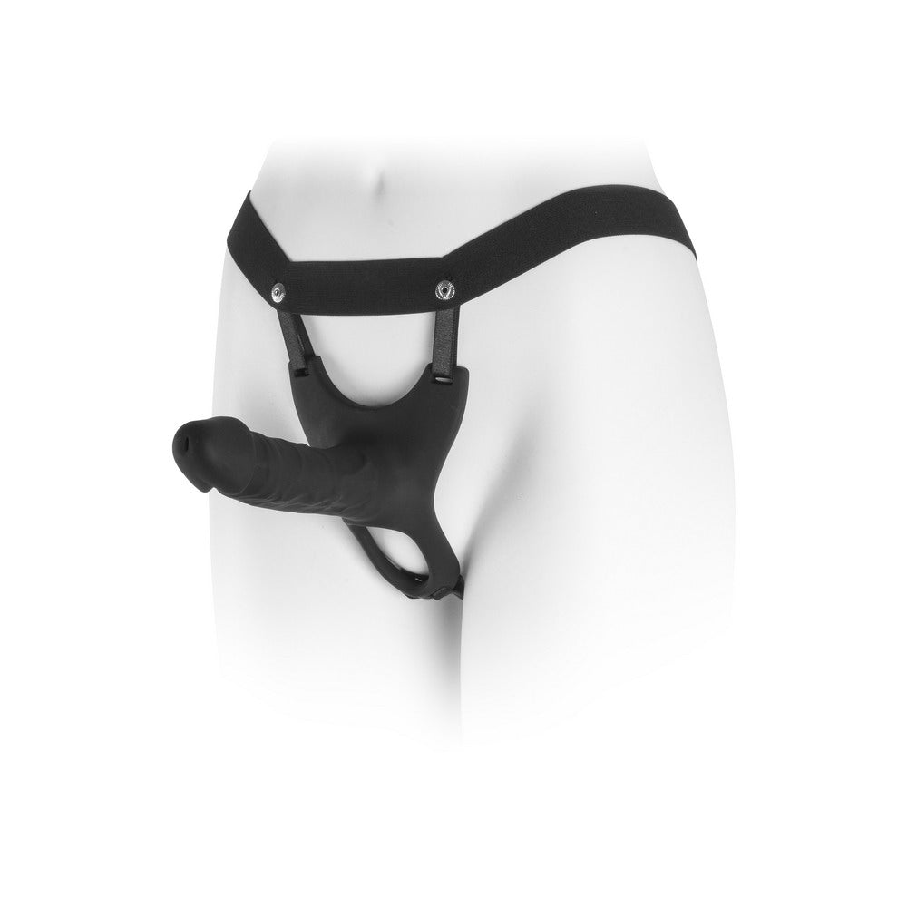 VSC Novelty - Strap-on with Hollow Dildo - 6" - Black