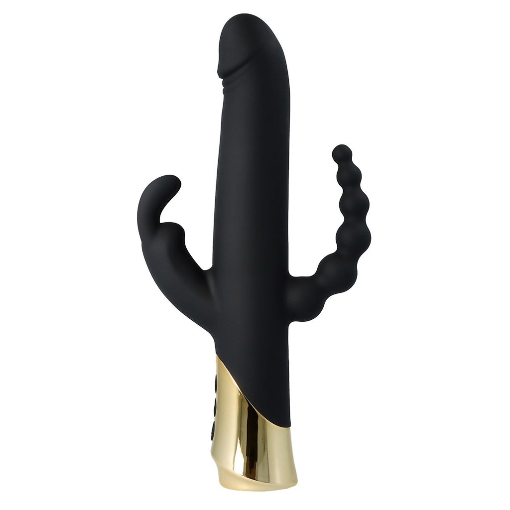 HARLEQUIN RECHARGEABLE RABBIT VIBRATOR WITH ROTATING DILDO SHAPE