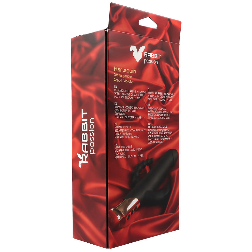 HARLEQUIN RECHARGEABLE RABBIT VIBRATOR WITH ROTATING DILDO SHAPE