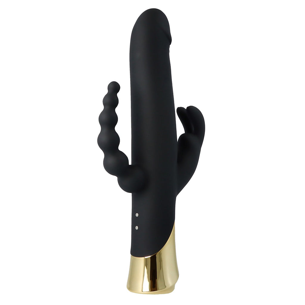 HARLEQUIN RECHARGEABLE RABBIT VIBRATOR WITH ROTATING DILDO SHAPE