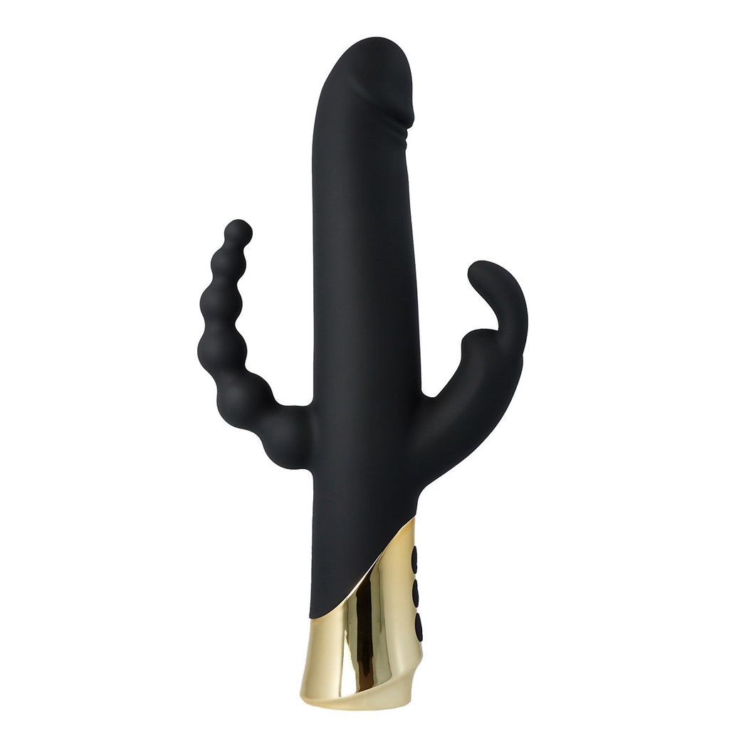 HARLEQUIN RECHARGEABLE RABBIT VIBRATOR WITH ROTATING DILDO SHAPE