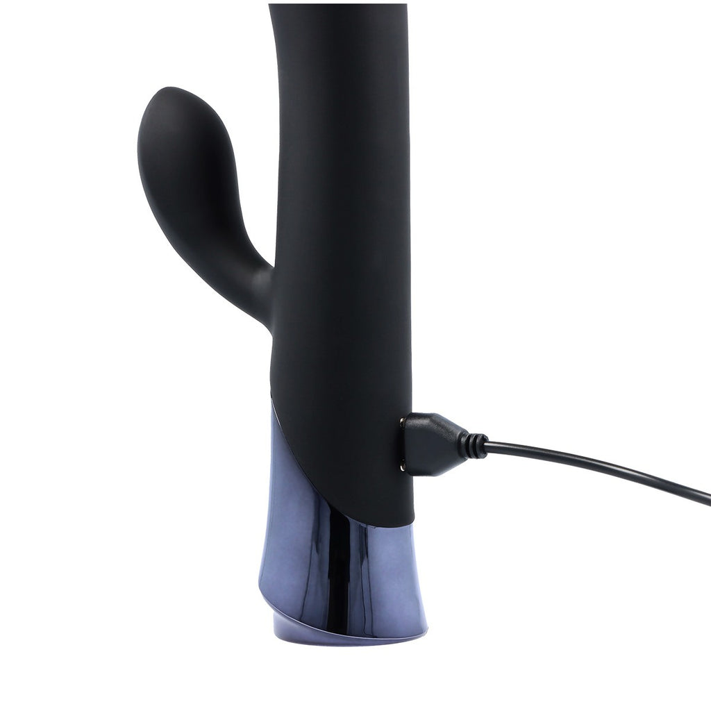 HAVANA RECHARGEABLE SILICONE VIBRATOR WITH RABBIT AND BATTERY ROD