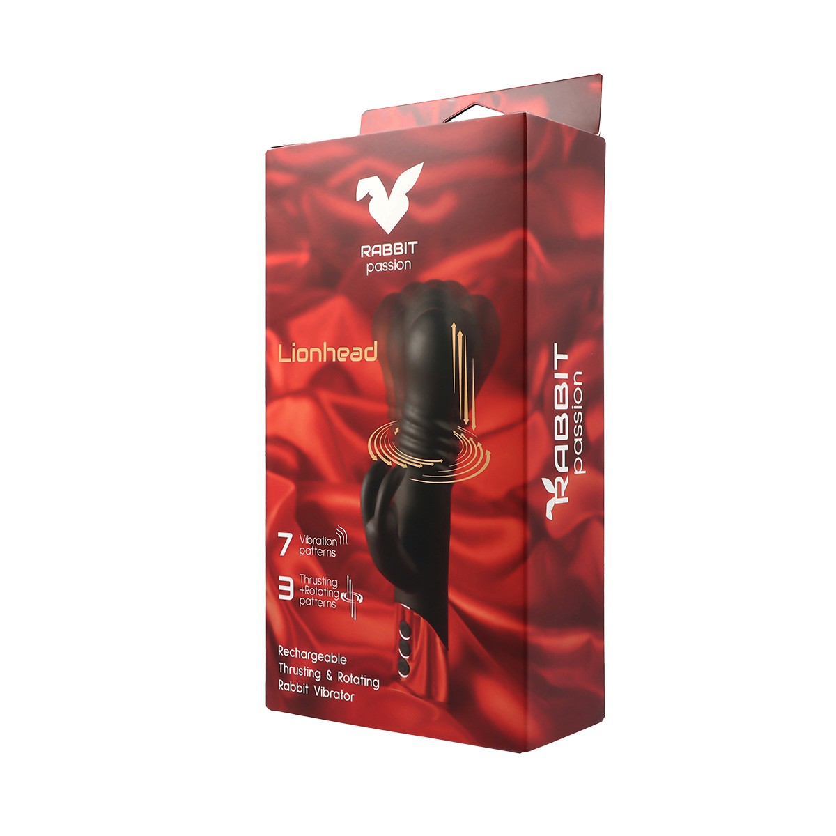 VIBRATORE CONIGLIO RICARICABILE LIONHEAD CON FUNZIONI DI SPINTA E ROTAZIONE