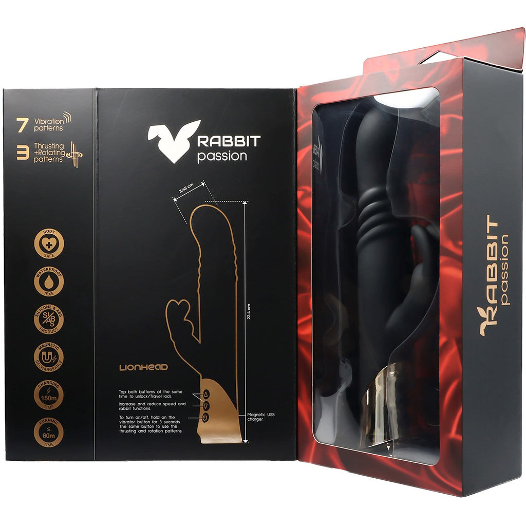 VIBRATORE CONIGLIO RICARICABILE LIONHEAD CON FUNZIONI DI SPINTA E ROTAZIONE