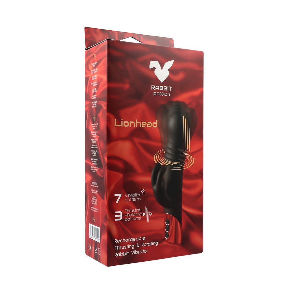 VIBRATORE CONIGLIO RICARICABILE LIONHEAD CON FUNZIONI DI SPINTA E ROTAZIONE