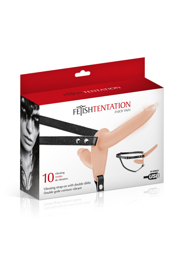 Fetish Tentation - Imbracatura vibrante Strap-On - Colore carne