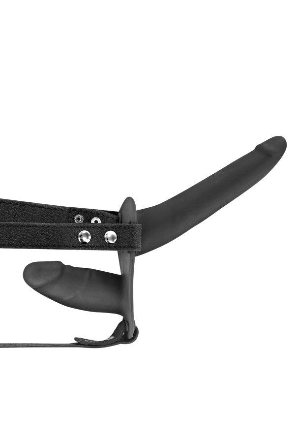 Fetish Tentation - Imbracatura vibrante per strap-on 15,5 cm - Nero