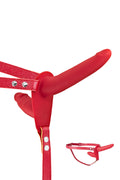 Fetish Tentation - Imbracatura con dildo 15,5 cm - Rosso
