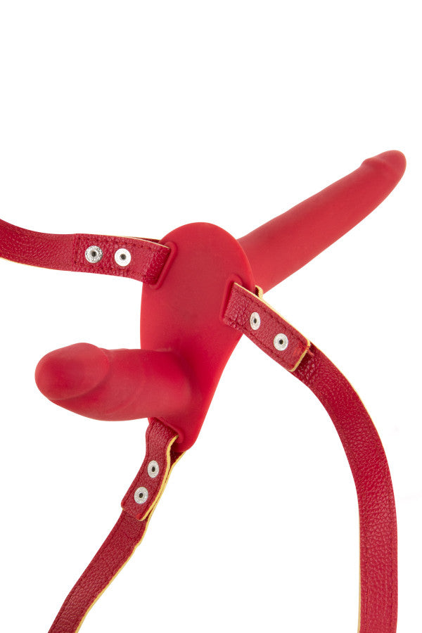 Fetish Tentation - Imbracatura con dildo 15,5 cm - Rosso