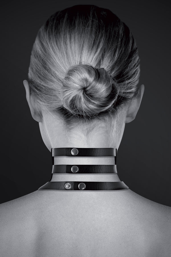 Bijoux Pour Toi - Strip Collar with Ring - Black