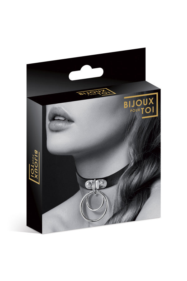 Bijoux Pour Toi - Collana con doppio anello - Nero