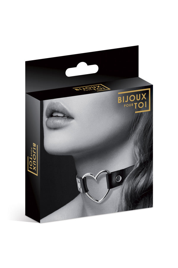 Bijoux Pour Toi - Heart Collar - Black