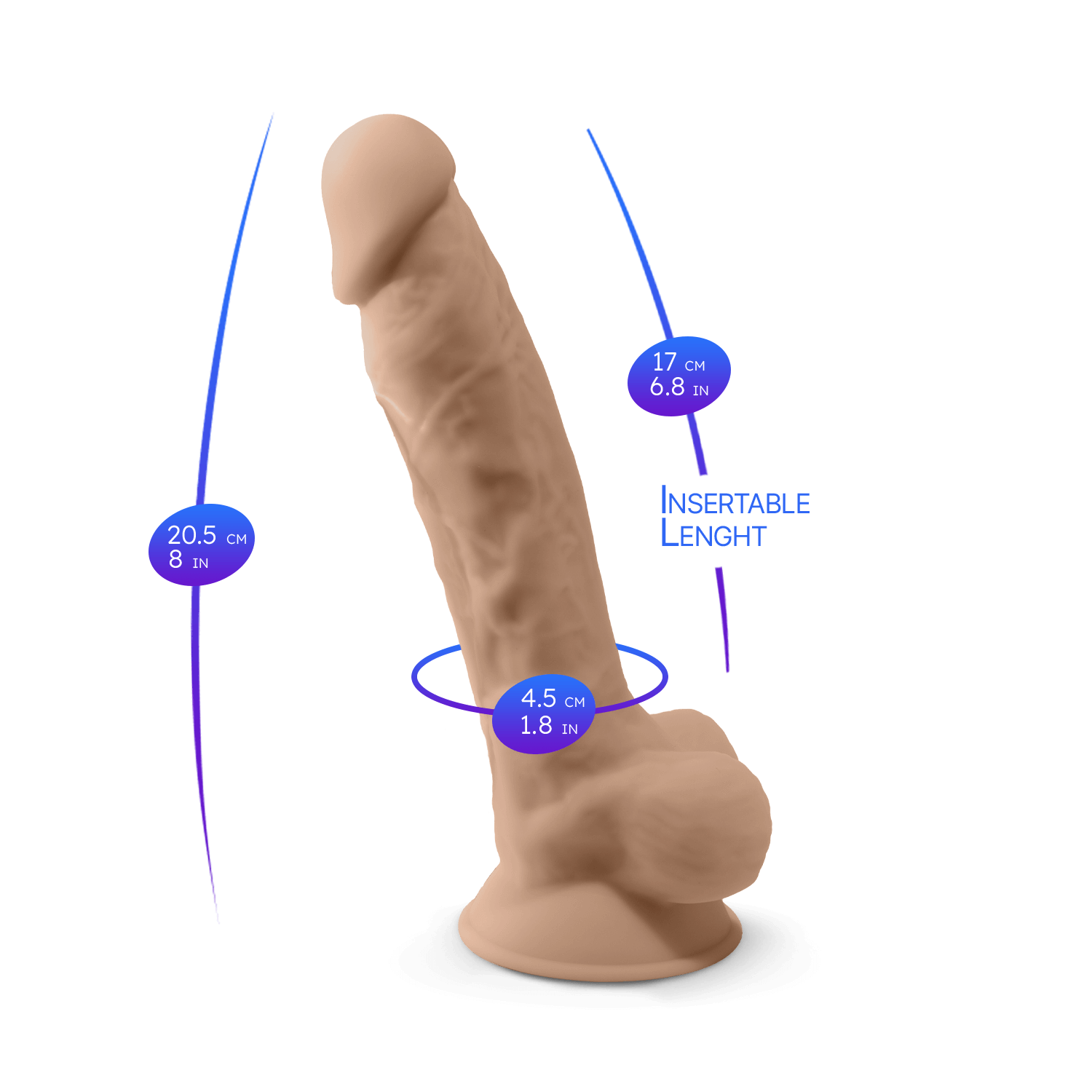 Silexd - Dildo in Silicone Premium MOD.1 20 cm - Color Carne